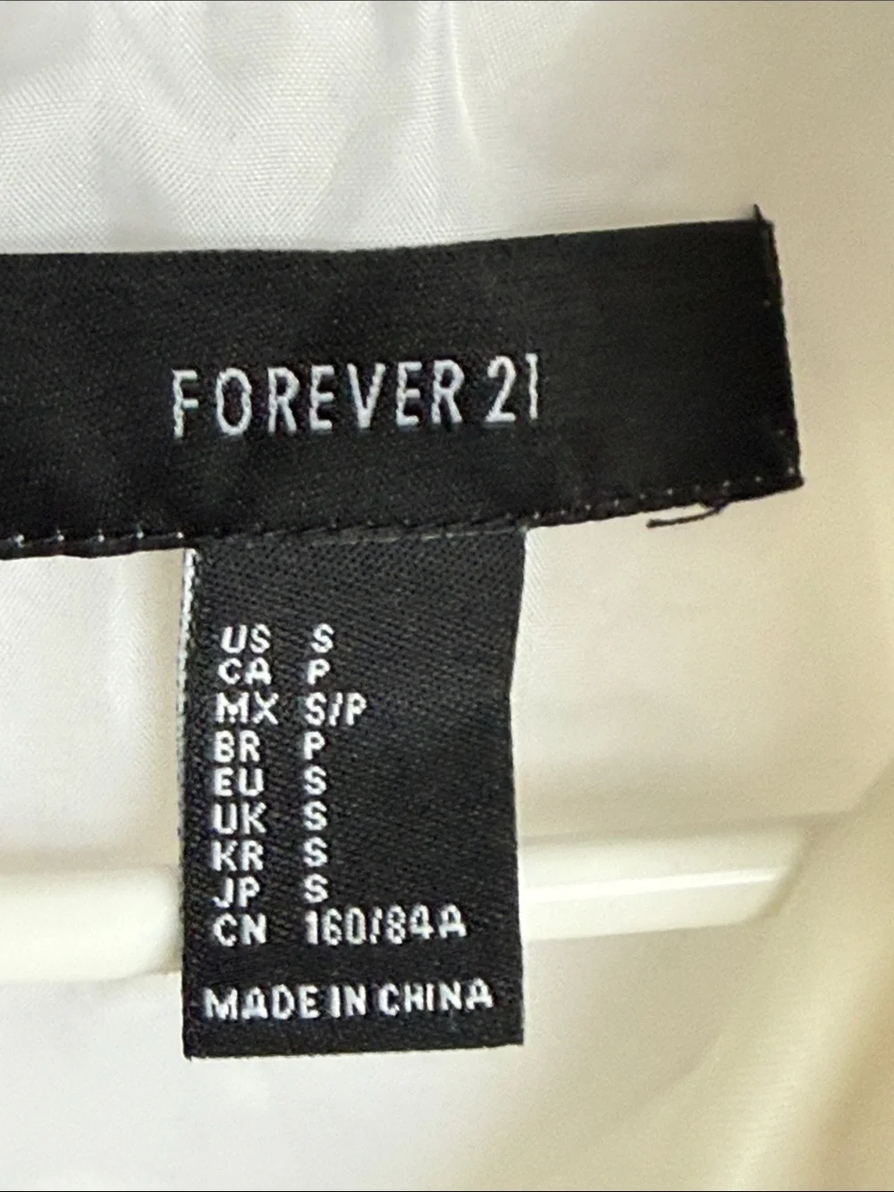 Forever 21 White Cropped Bomber Jacket